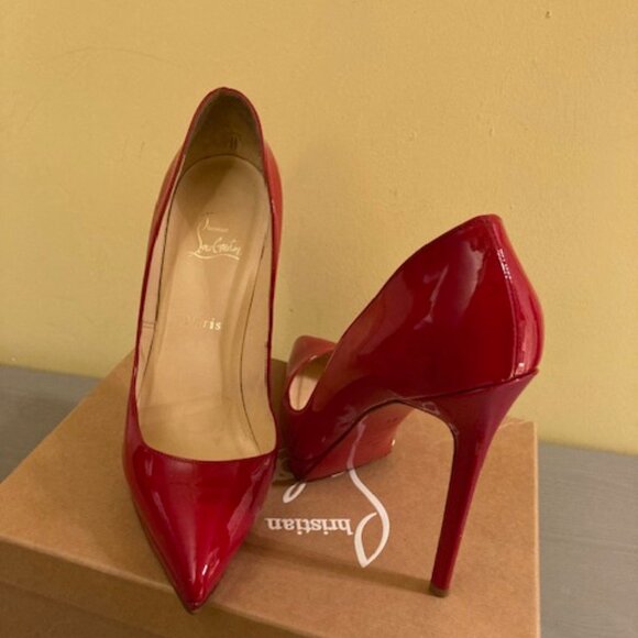 Christian Louboutin red patent platform heels size 41 - Picture 2 of 4